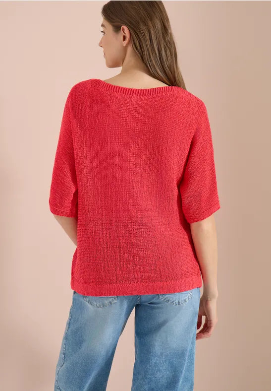 CECIL Tapeyarn Knit Sweater | Coral 303881