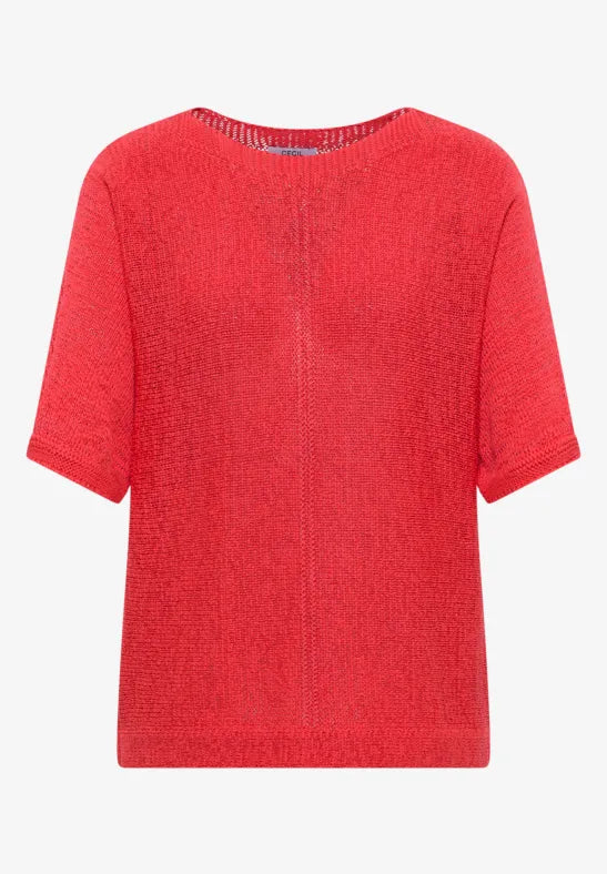 CECIL Tapeyarn Knit Sweater | Coral 303881