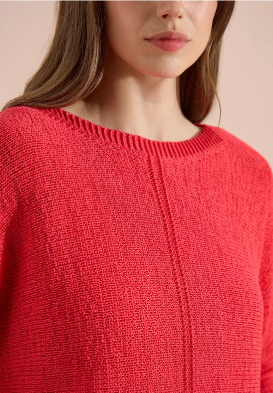 CECIL Tapeyarn Knit Sweater | Coral 303881