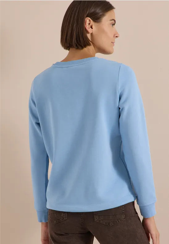 Cecil Solid Sweat Shirt | Blue 303989
