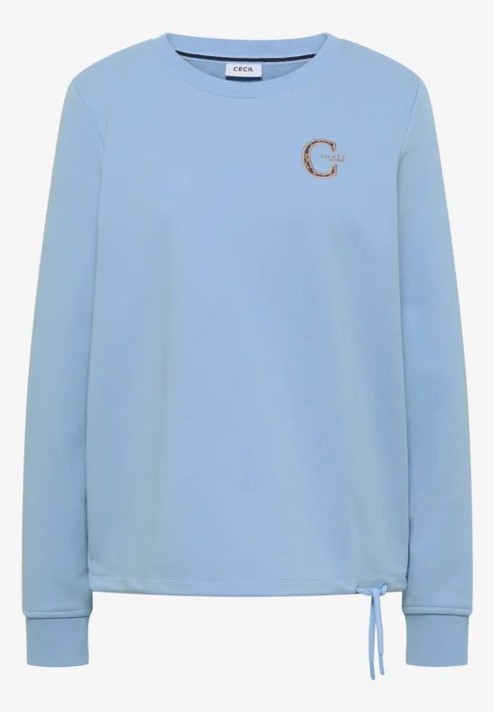 Cecil Solid Sweat Shirt | Blue 303989