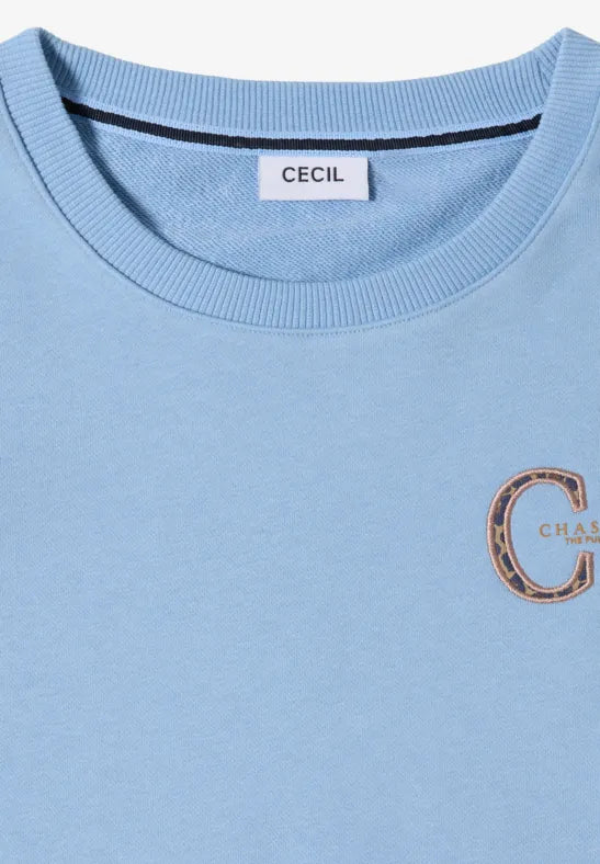 Cecil Solid Sweat Shirt | Blue 303989