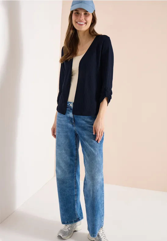 CECIL Open Knit Jacket | Blue 325030
