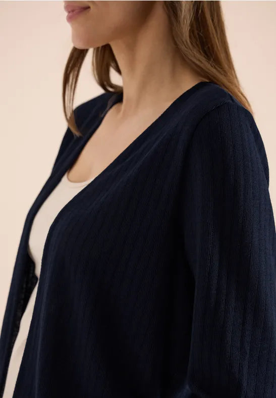 CECIL Open Knit Jacket | Blue 325030