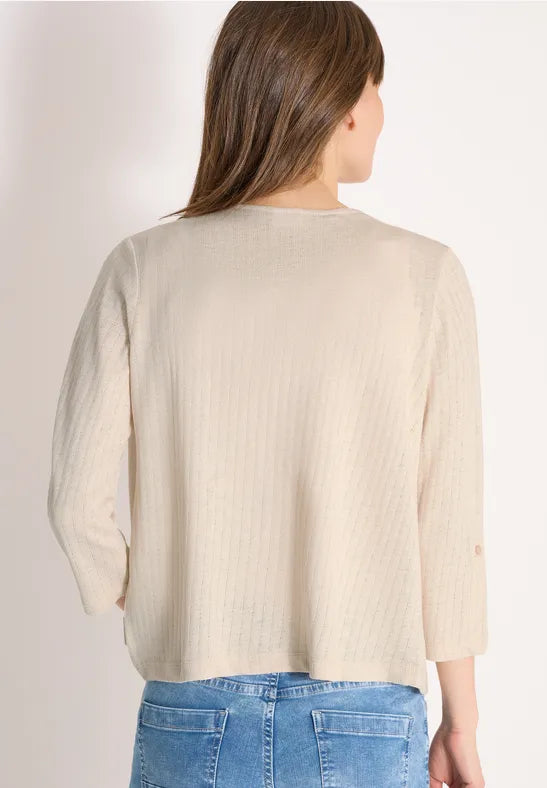 CECIL Open Knit Jacket | Beige 325030