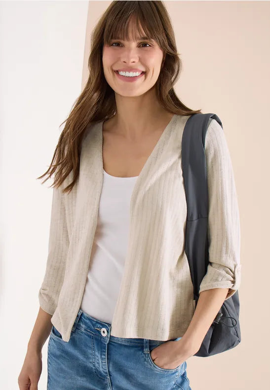 CECIL Open Knit Jacket | Beige 325030