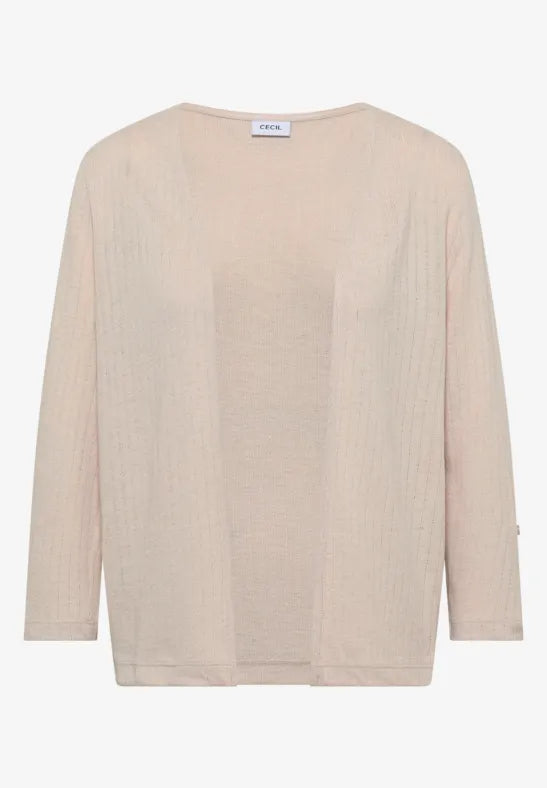 CECIL Open Knit Jacket | Beige 325030