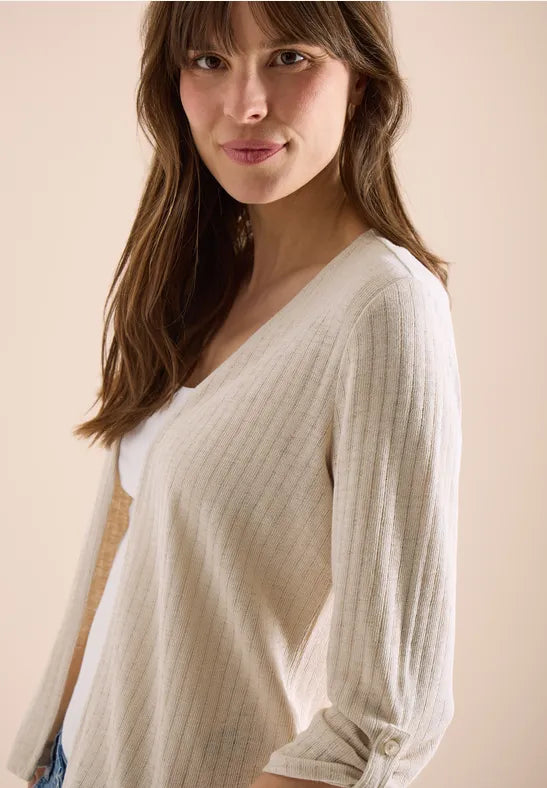 CECIL Open Knit Jacket | Beige 325030