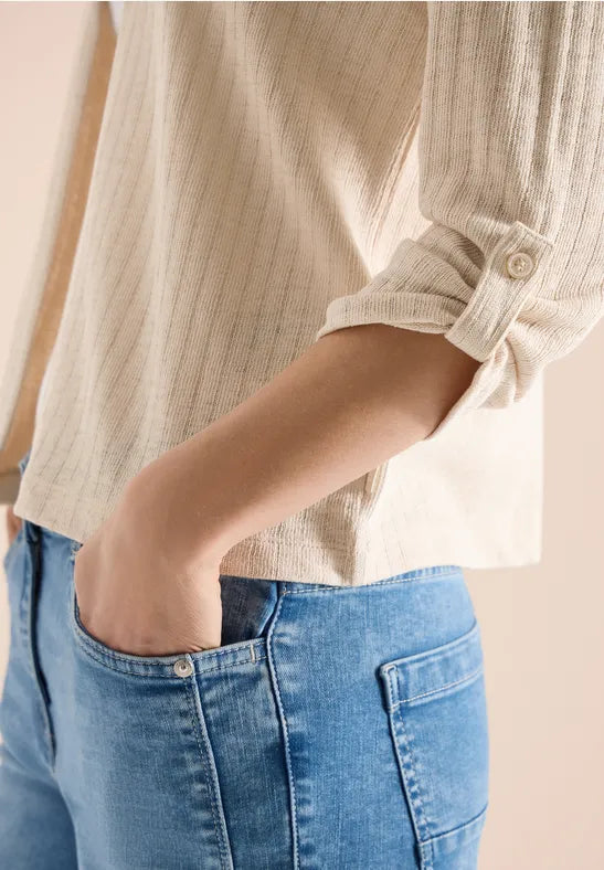 CECIL Open Knit Jacket | Beige 325030