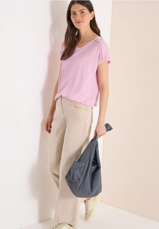 CECIL Lace Solder Tee  | Rose 325039