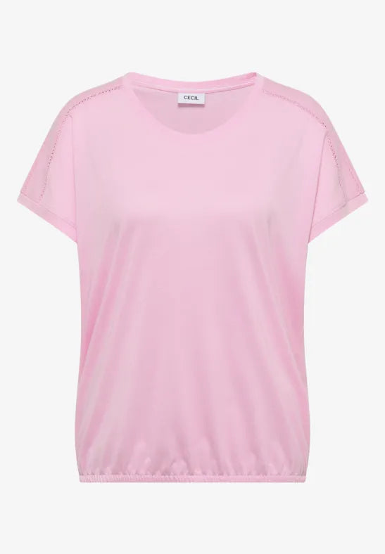 CECIL Lace Solder Tee  | Rose 325039