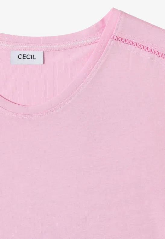 CECIL Lace Solder Tee  | Rose 325039