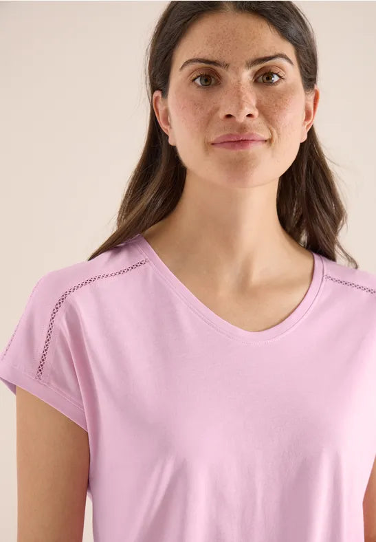 CECIL Lace Solder Tee  | Rose 325039