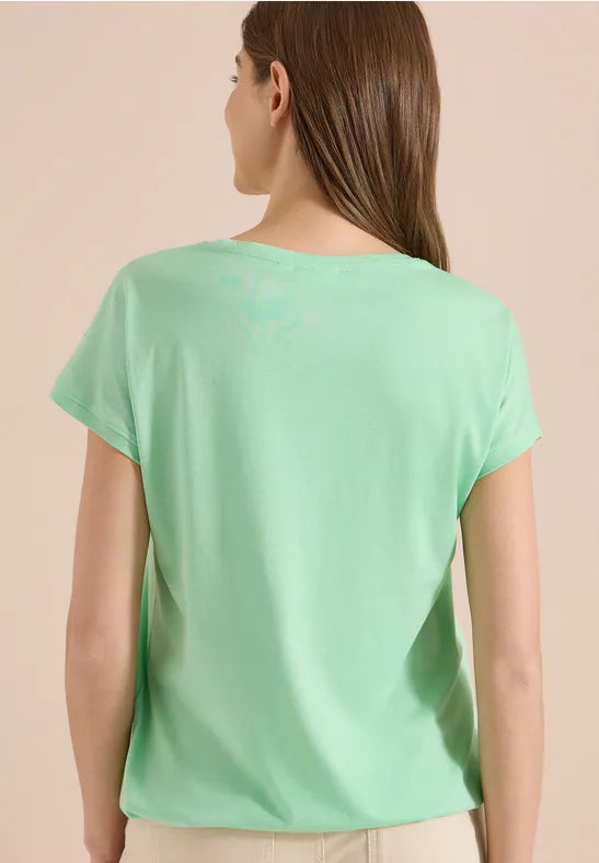 CECIL Lace Solder Tee | Lime 325039