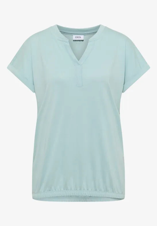 CECIL Solid Rib Collar Tunic | Mint Green 325129