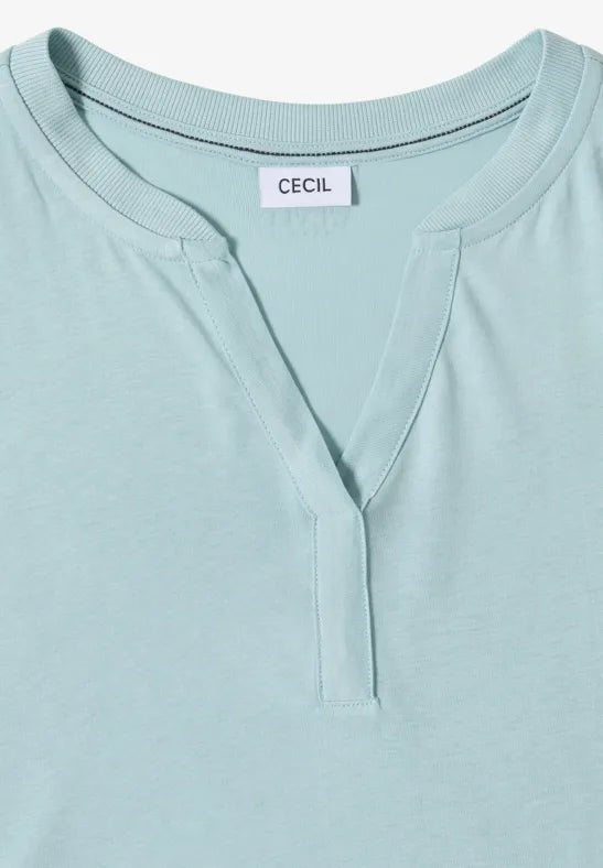 CECIL Solid Rib Collar Tunic | Mint Green 325129