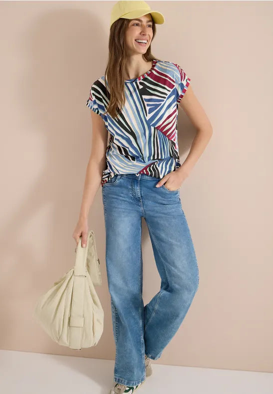CECIL All Over Print Tee Shirt | Green 325281