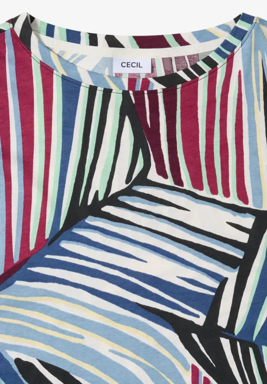 CECIL All Over Print Tee Shirt | Green 325281