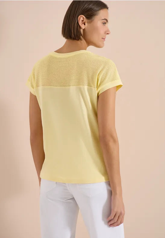 Cecil Jersey Mesh Insert Tee | Butter Milk 325299