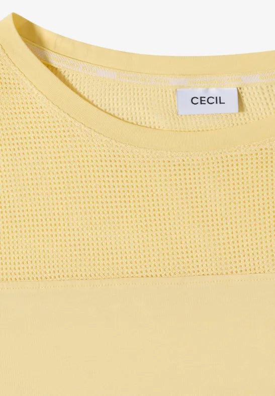 Cecil Jersey Mesh Insert Tee | Butter Milk 325299