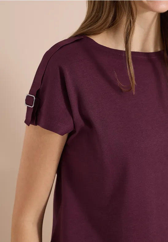 CECIL Buckle Detail Shoulder Shirt | Grape 325304