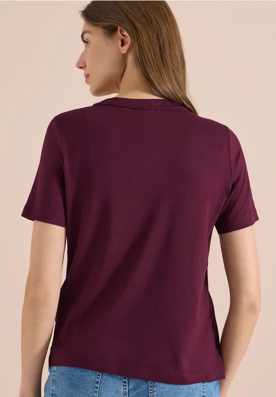 CECIL Leaves T-Shirt | Grape 325306
