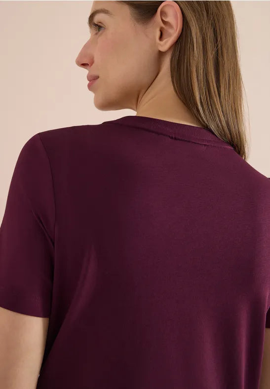 CECIL Leaves T-Shirt | Grape 325306