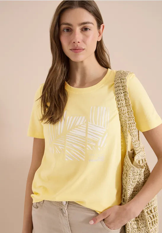 CECIL Leaves T-Shirt | Butter Milk 325306