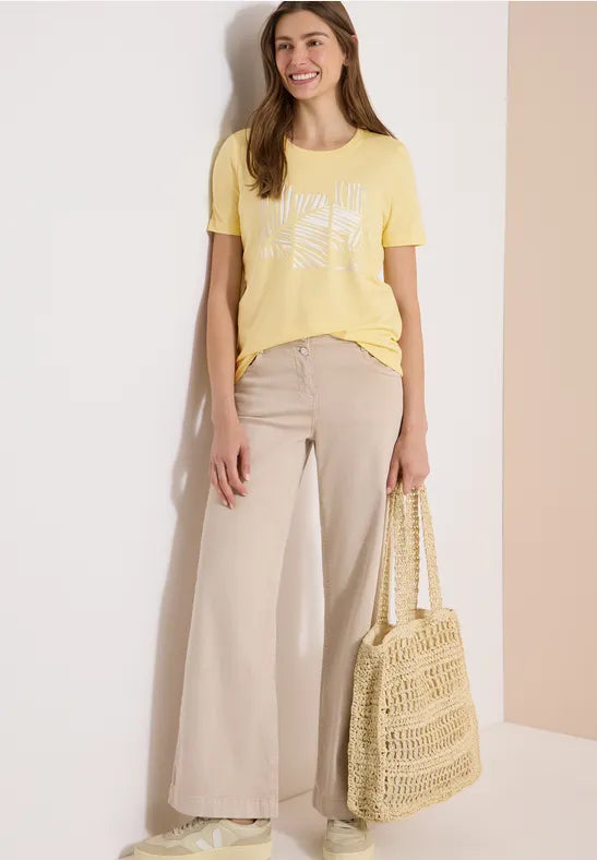 CECIL Leaves T-Shirt | Butter Milk 325306