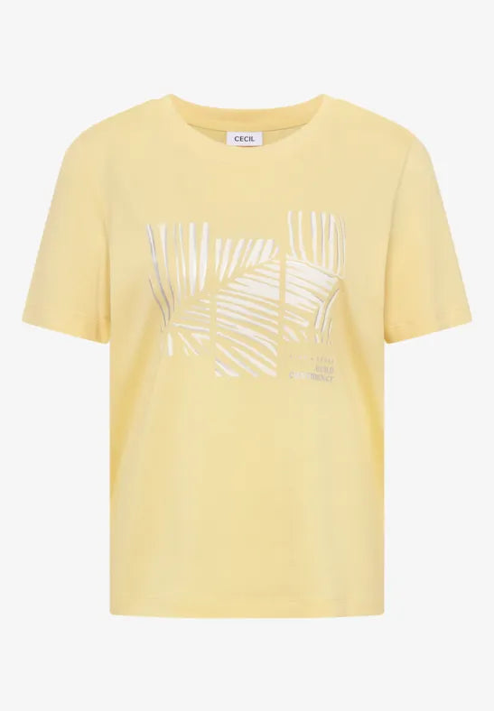 CECIL Leaves T-Shirt | Butter Milk 325306