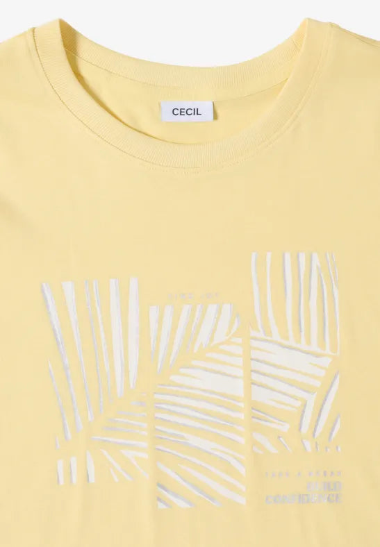 CECIL Leaves T-Shirt | Butter Milk 325306