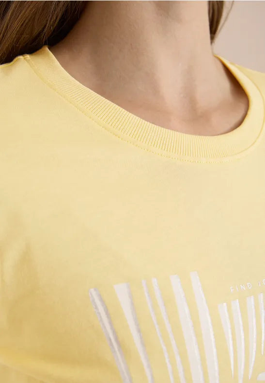 CECIL Leaves T-Shirt | Butter Milk 325306