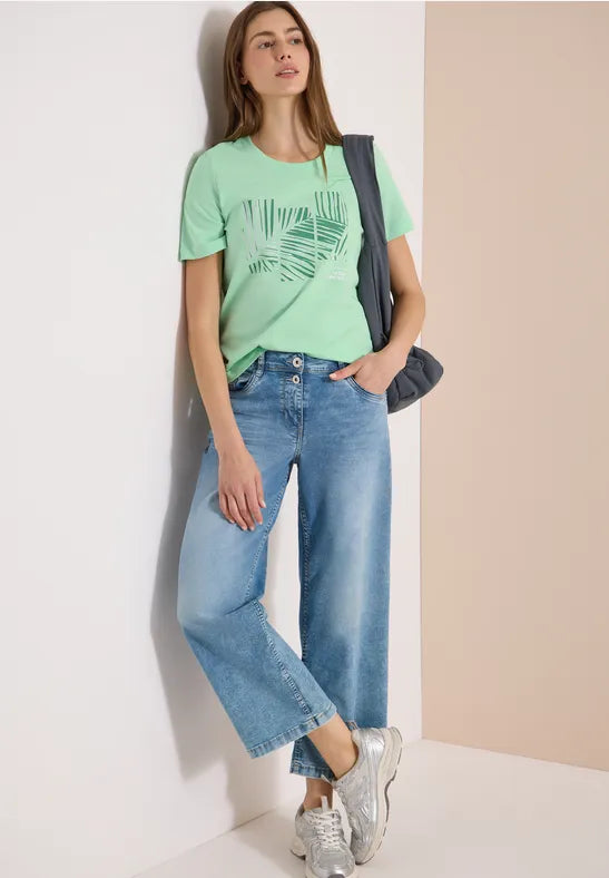 CECIL Leaves T-Shirt | Lime 325306