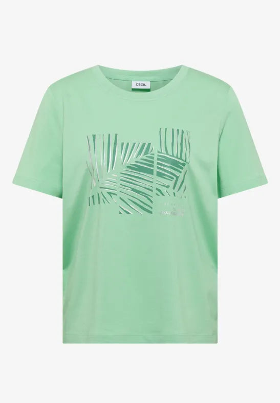 CECIL Leaves T-Shirt | Lime 325306