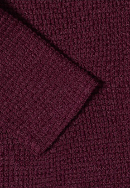 CECIL Ajour Knit Open Jacket | Grape 325362