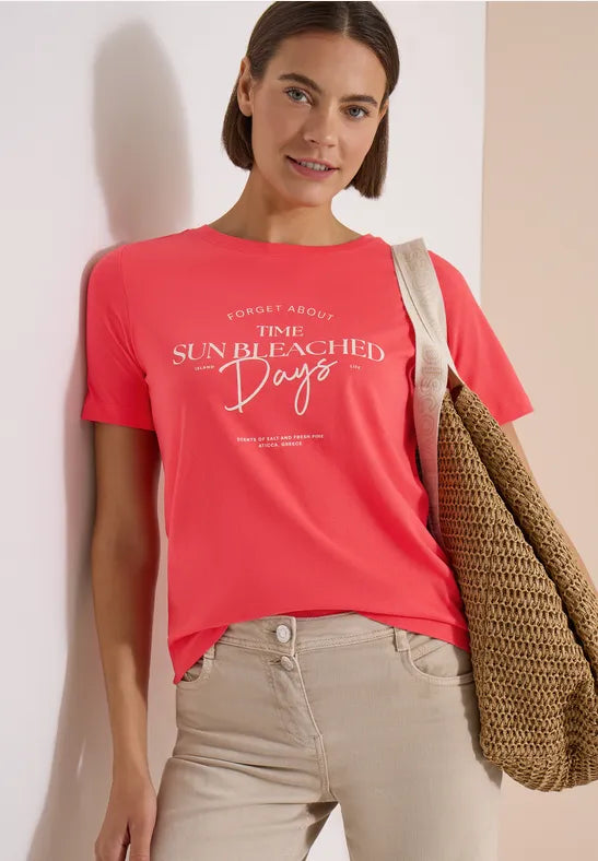 CECIL Sun Bleached Days Summer Shirt| Coral 325409