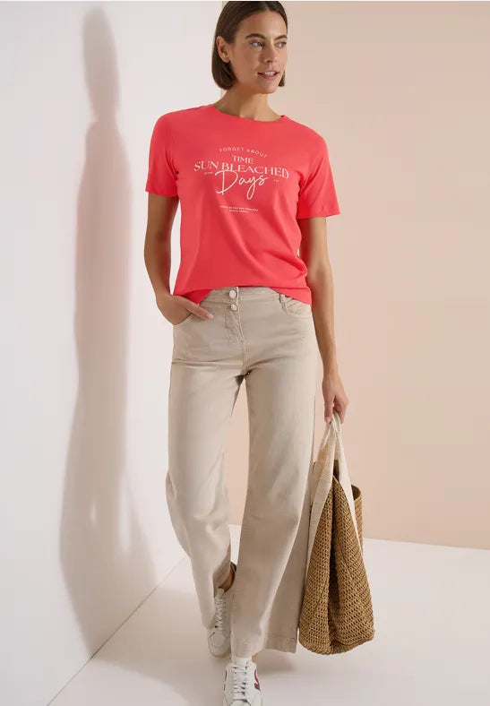 CECIL Sun Bleached Days Summer Shirt| Coral 325409