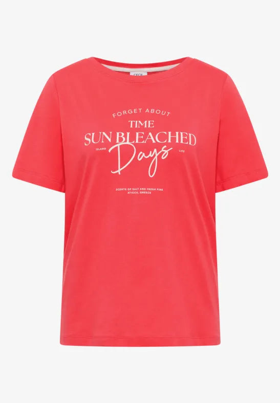 CECIL Sun Bleached Days Summer Shirt| Coral 325409