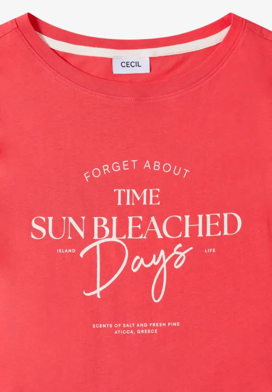 CECIL Sun Bleached Days Summer Shirt| Coral 325409