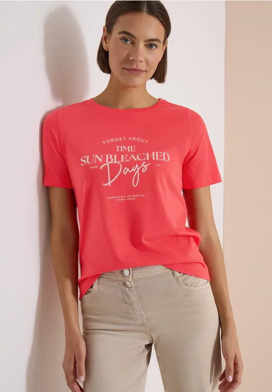 CECIL Sun Bleached Days Summer Shirt| Coral 325409