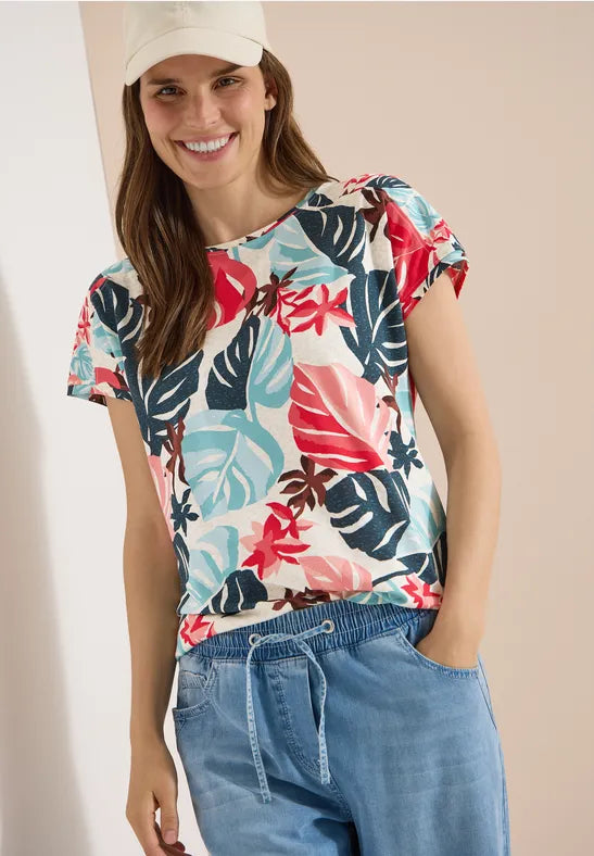 CECIL All Over Print Top| White 325421