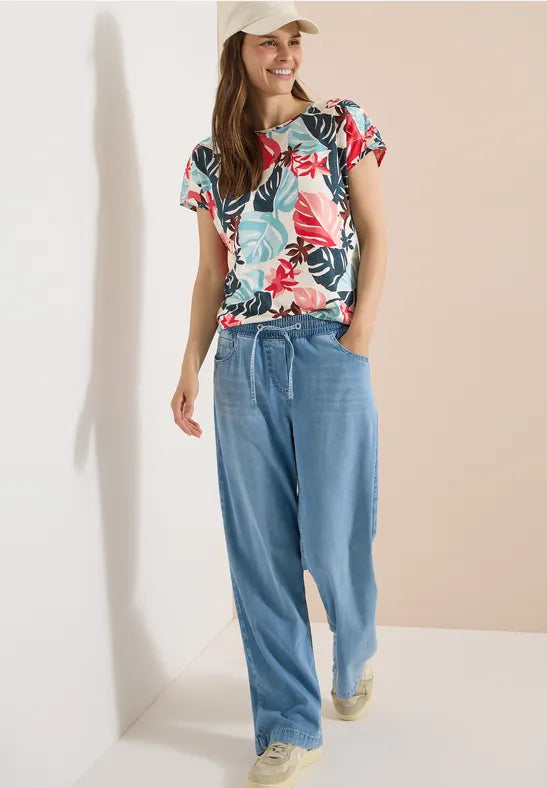 CECIL All Over Print Top| White 325421