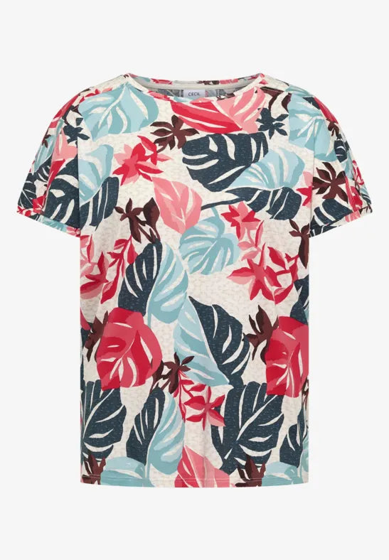 CECIL All Over Print Top| White 325421