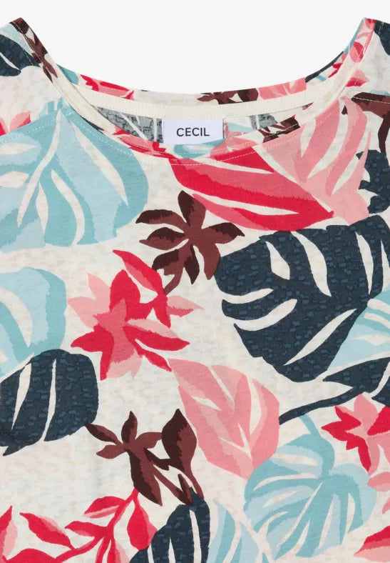 CECIL All Over Print Top| White 325421