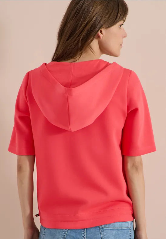 CECIL Solid Tee Shirt Jacket | Coral 325418