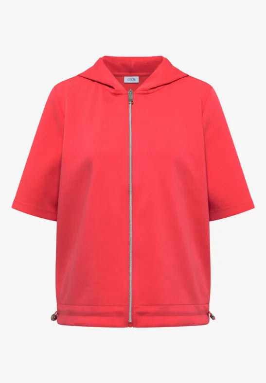 CECIL Solid Tee Shirt Jacket | Coral 325418