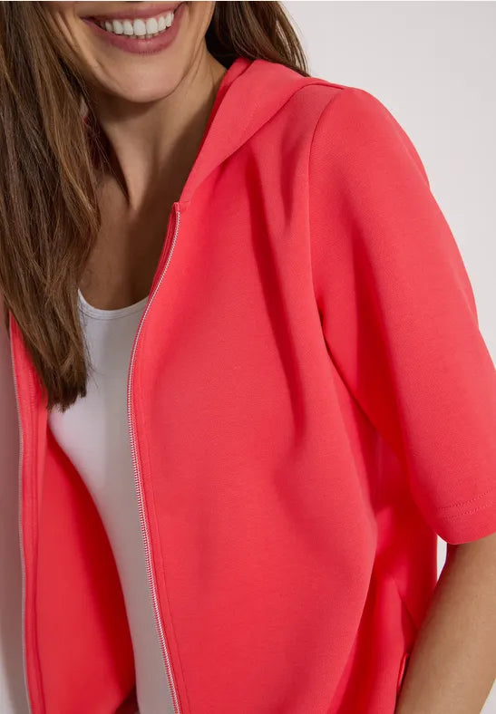 CECIL Solid Tee Shirt Jacket | Coral 325418