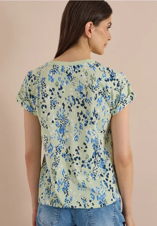 CECIL Rib Collar Tunic Blouse | Lime 325573