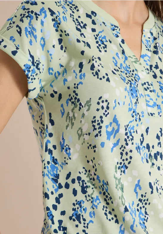 CECIL Rib Collar Tunic Blouse | Lime 325573