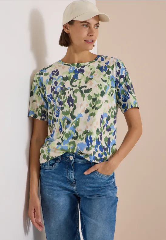CECIL All Over Print Shirt | Beige 325581
